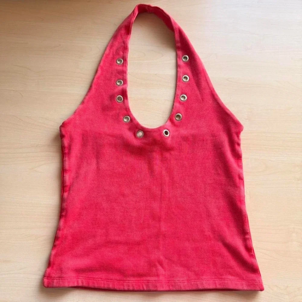 Y2K Zara Eyelet Halter Top - Picture 5 of 7